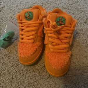 Nike Orange Fuzzy Sneakers